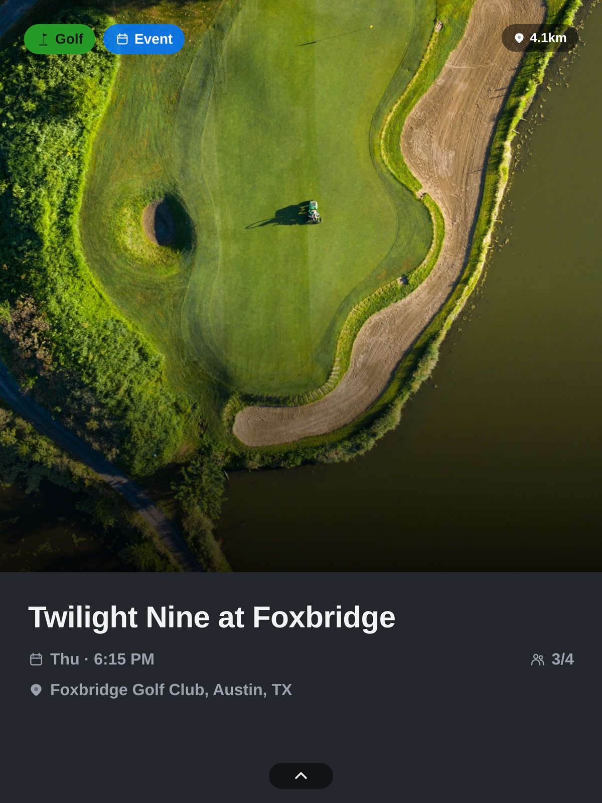 Twilight Nine, Walking — Players walking a fairway at golden hour