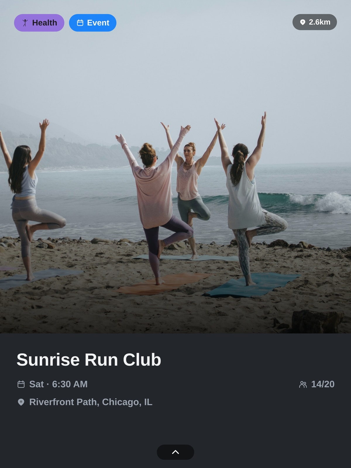 Sunrise 5K, Easy Pace — A group class outdoors at sunrise